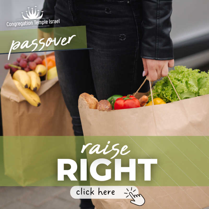 TEXT: Purim - RaiseRight IMAGE:Full grocery bags