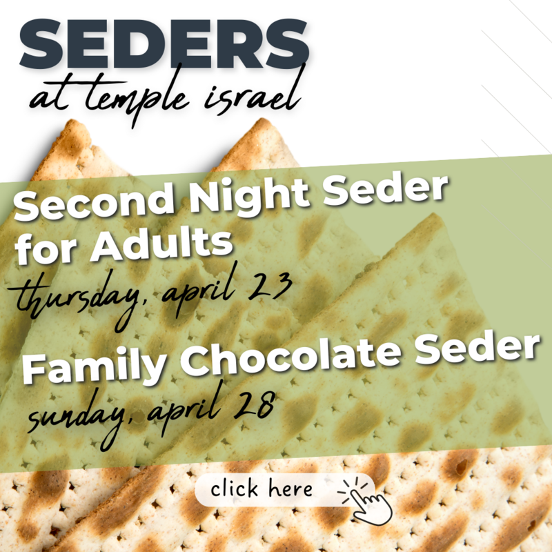TEXT: Both Seders graphic with matzah