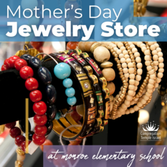 TEXT: Mother's Day Jewelry Store IMAGE: Bracelet stand